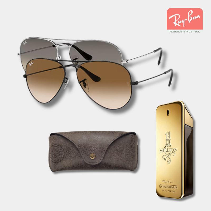 Paghi 1, prendi 2 Ray-Ban Aviator Classic + One Million 200ml - Solo oggi!