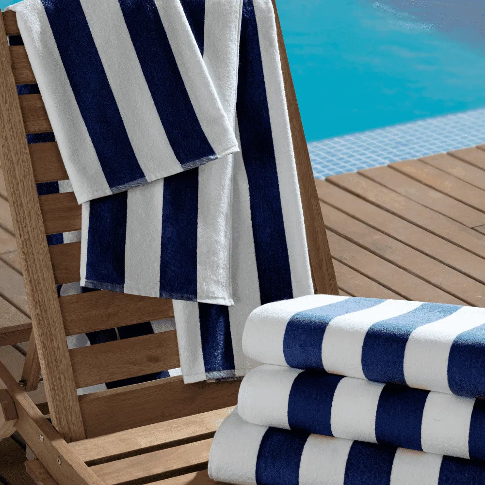 3 Asciugamano da piscina Hotel Ibiza Blu Scuro Maxi 86x160 Teka Profiline
