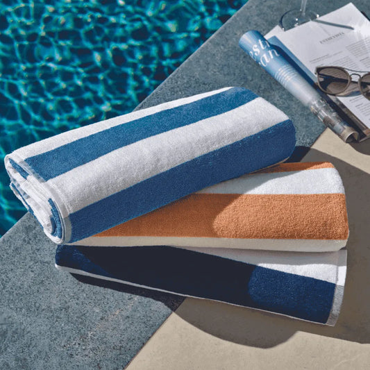 3 Asciugamano da piscina Hotel Ibiza Blu Scuro Maxi 86x160 Teka Profiline